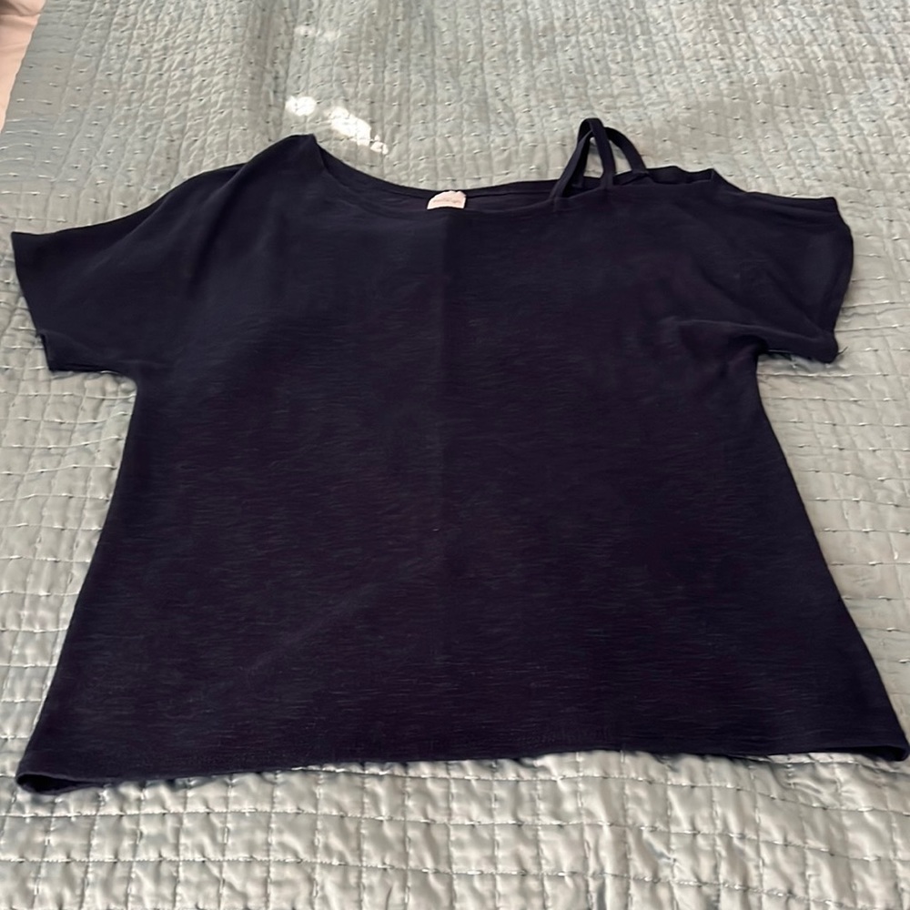 Navy blue, off shoulder blouse